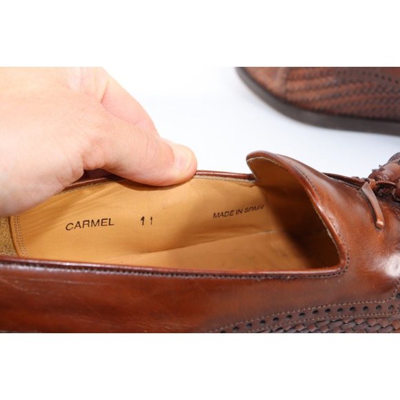 Mezlan Mens 11 M Genuine Crocodile Leather Tassel Loafers Shoes Carmel Brown